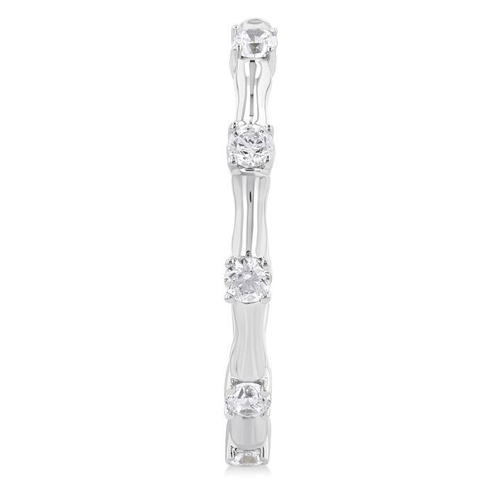 Diamond Fashion Bamboo Half Hoop Earrings