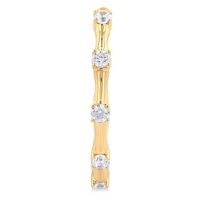 Diamond Fashion Bamboo Half Hoop Earrings