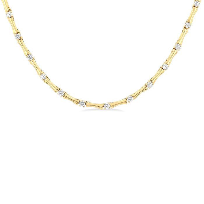 Halfway Diamond Fashion Bamboo Necklace