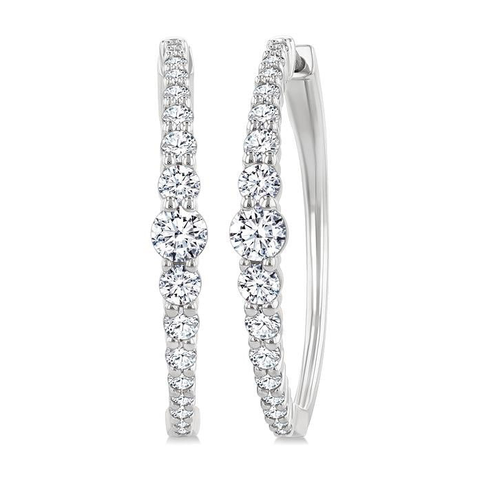 Graduated Riviera Diamond Hoop Earrings
