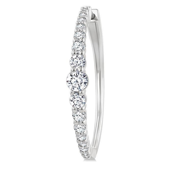 Graduated Riviera Diamond Hoop Earrings