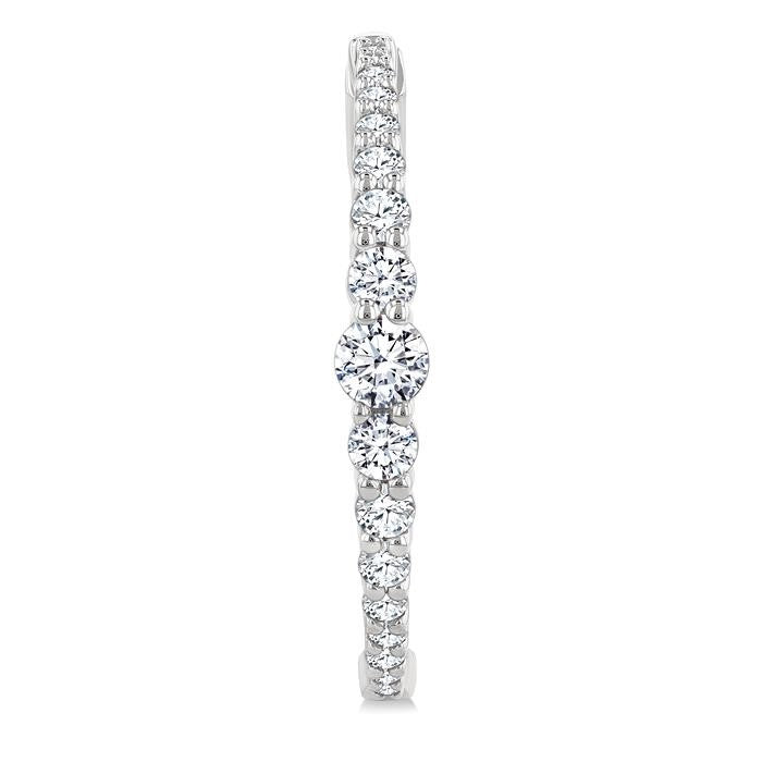 1 1/2 Ctw Graduated Round Cut Diamond Riviera Hoop Earrings in 14K White Gold