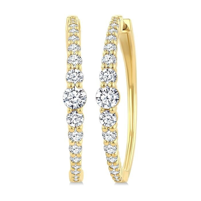 Graduated Riviera Diamond Hoop Earrings