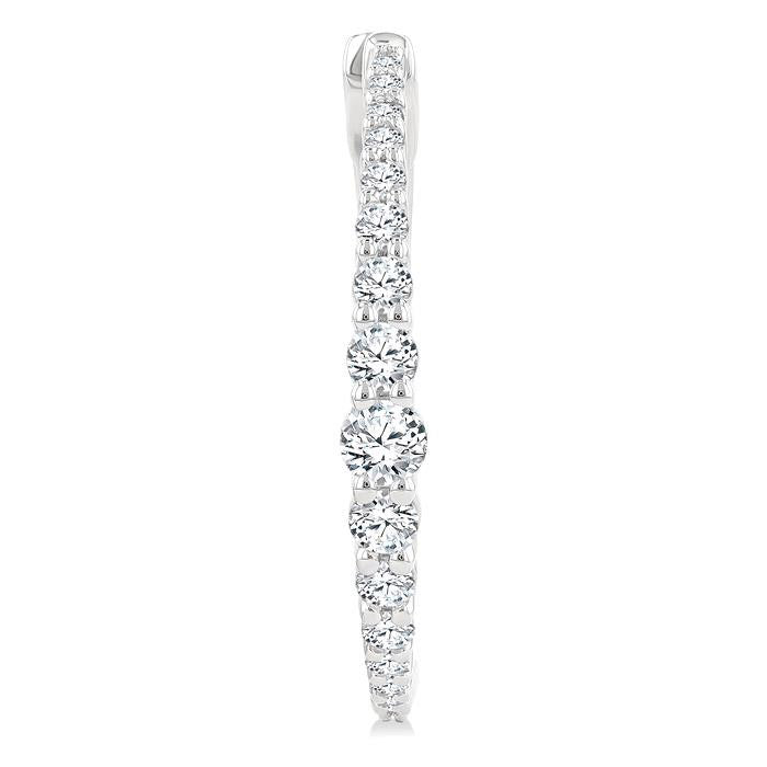 Graduated Riviera Diamond Hoop Earrings