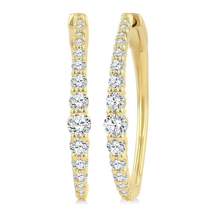 Graduated Riviera Diamond Hoop Earrings