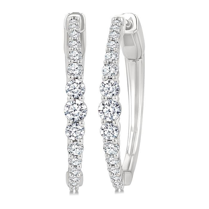 Graduated Riviera Diamond Hoop Earrings