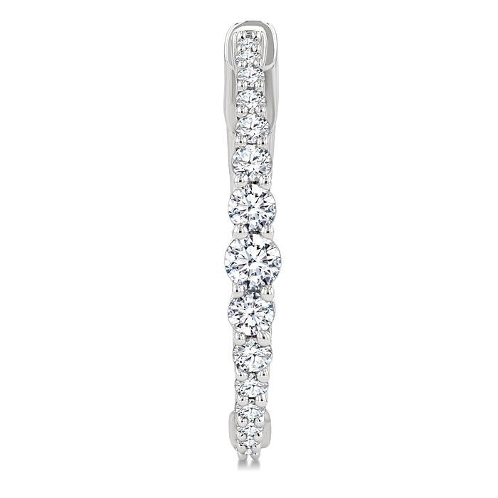 Graduated Riviera Diamond Hoop Earrings