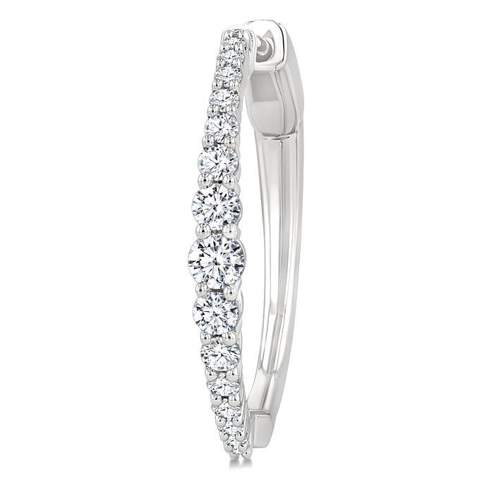 Graduated Riviera Diamond Hoop Earrings