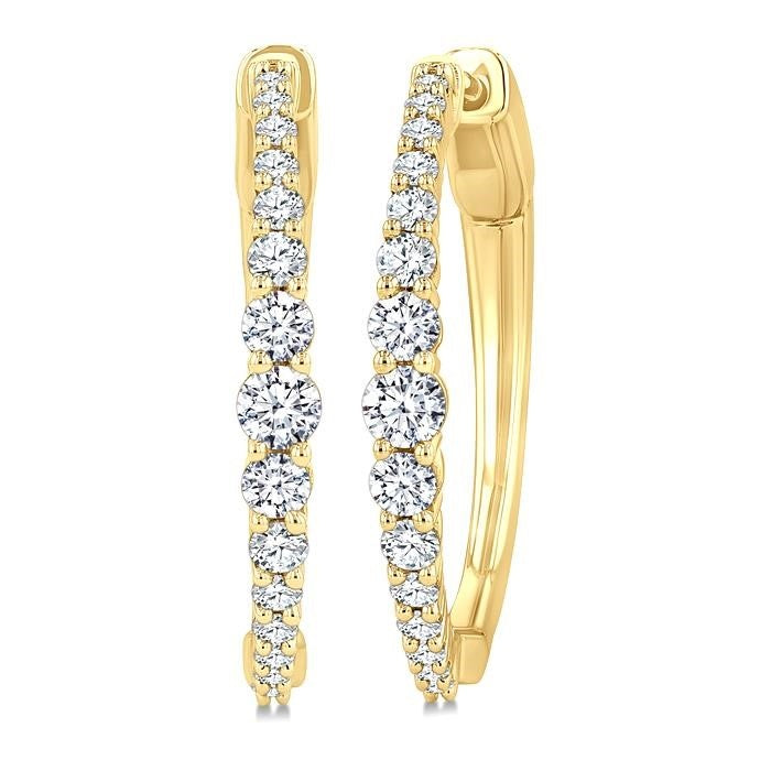 Graduated Riviera Diamond Hoop Earrings