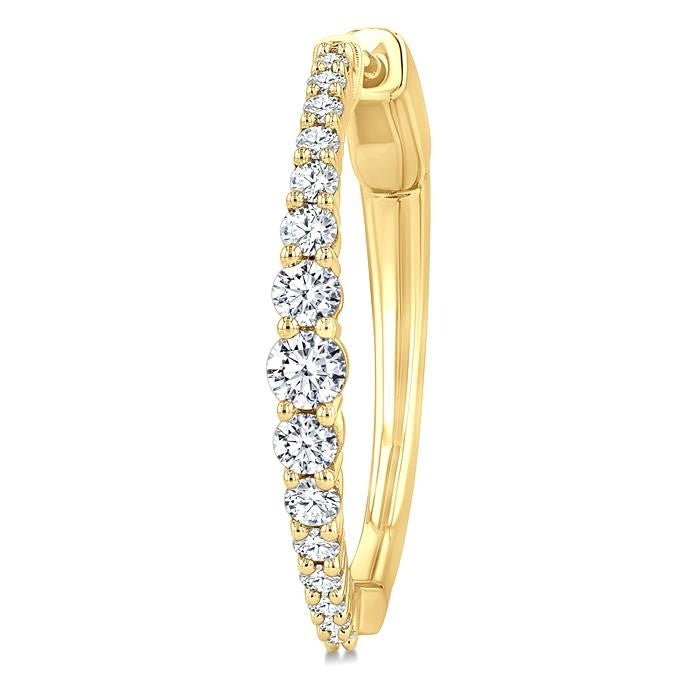Graduated Riviera Diamond Hoop Earrings