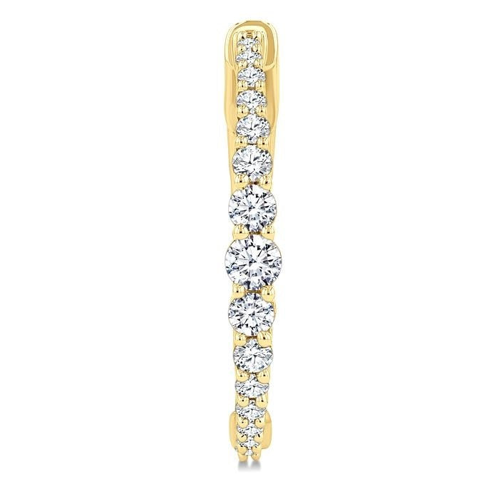 Graduated Riviera Diamond Hoop Earrings