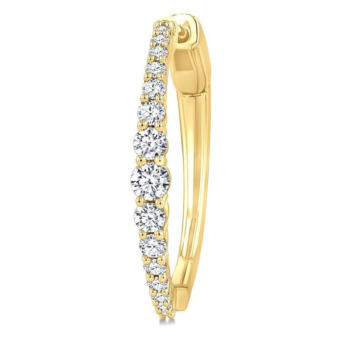 Graduated Riviera Diamond Hoop Earrings