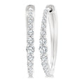1/2 Ctw Round Cut Diamond Graduated Riviera Hoop Earrings in 14K White Gold