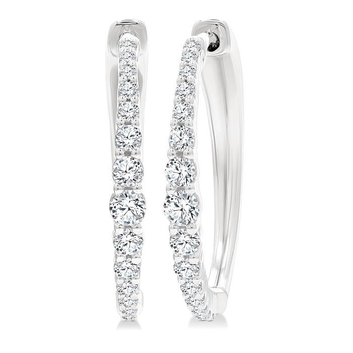 Graduated Riviera Diamond Hoop Earrings