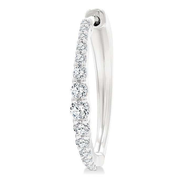 Graduated Riviera Diamond Hoop Earrings
