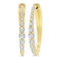 1/2 Ctw Round Cut Diamond Graduated Riviera Hoop Earrings in 14K Yellow Gold