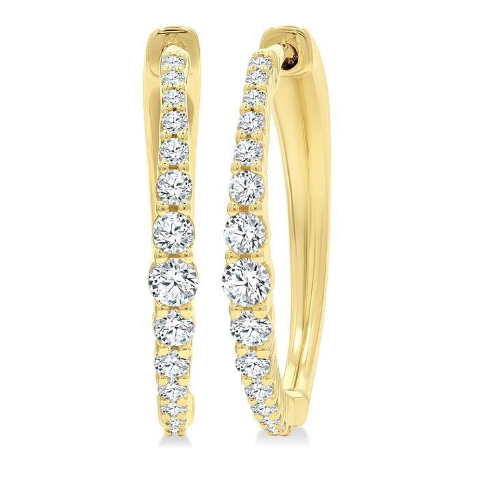 Graduated Riviera Diamond Hoop Earrings