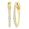 1/4 Ctw Round Cut Diamond Graduated Riviera Hoop Earrings in 14K Yellow Gold