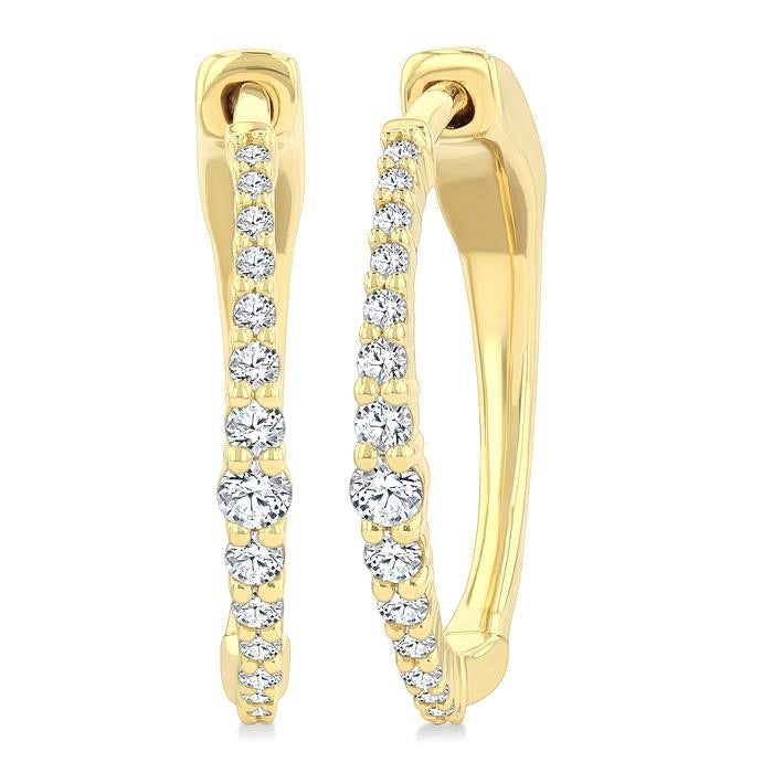Graduated Riviera Diamond Hoop Earrings