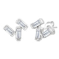 1/5 Ctw Baguette Diamond Petite Fashion Earrings in 10K White Gold