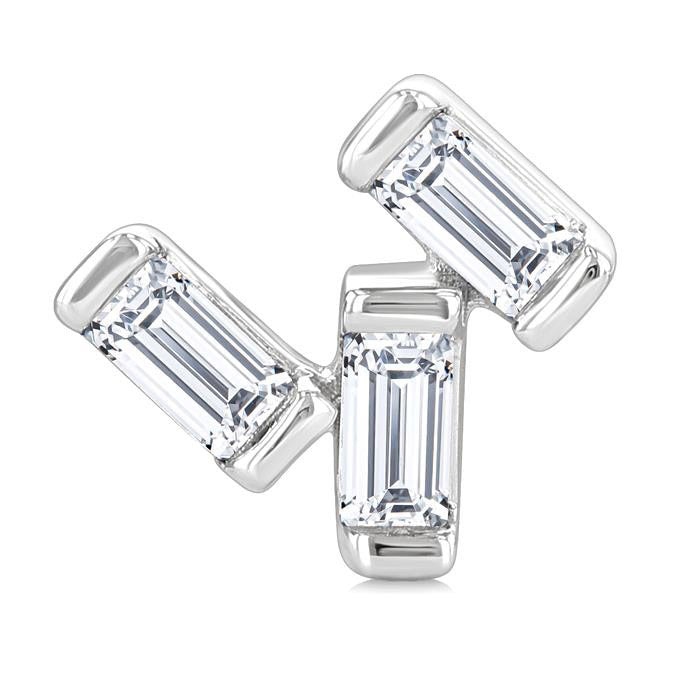 Scatter Baguette Petite Diamond Fashion Earrings