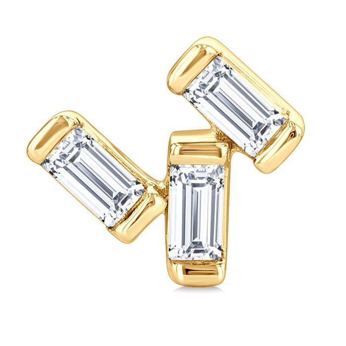 Scatter Baguette Petite Diamond Fashion Earrings