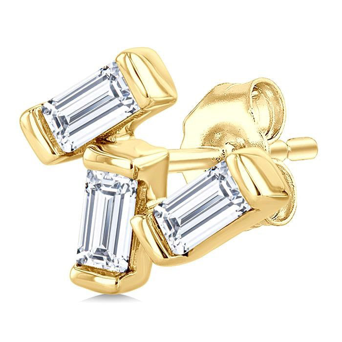 Scatter Baguette Petite Diamond Fashion Earrings