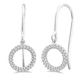 1/6 Ctw Hollow Cut Disc Round Cut Diamond Petite Earrings in 10K White Gold
