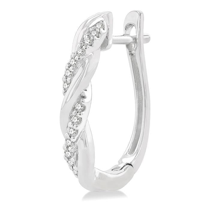 Swirl Diamond Fashion Hoop Earrings