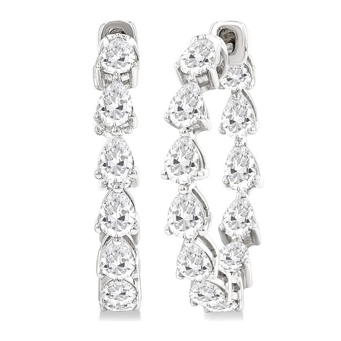 Inside-Out Pear Shape Diamond Hoop Earrings