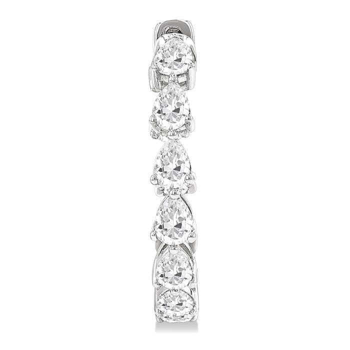 Inside-Out Pear Shape Diamond Hoop Earrings