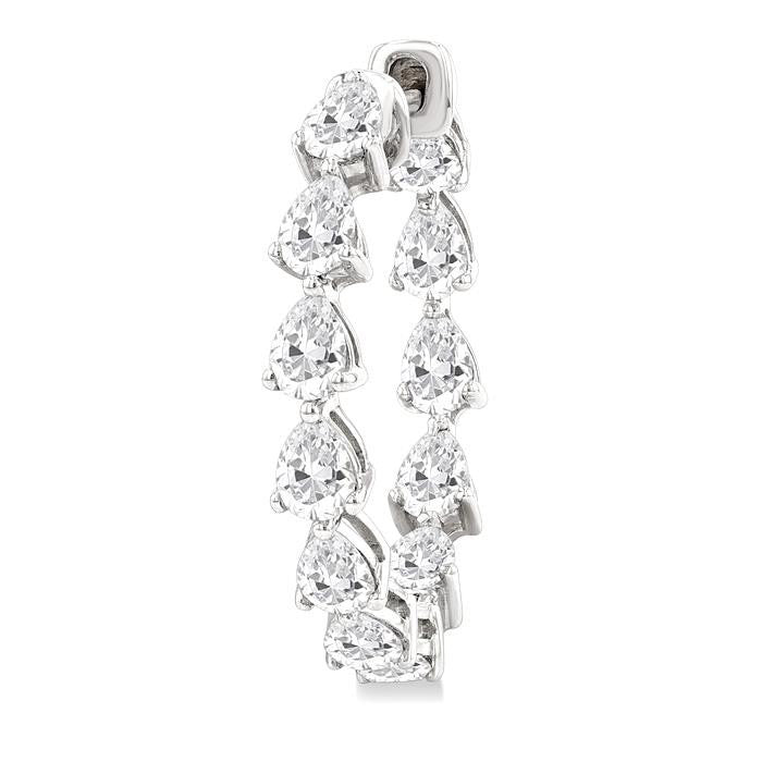 Inside-Out Pear Shape Diamond Hoop Earrings
