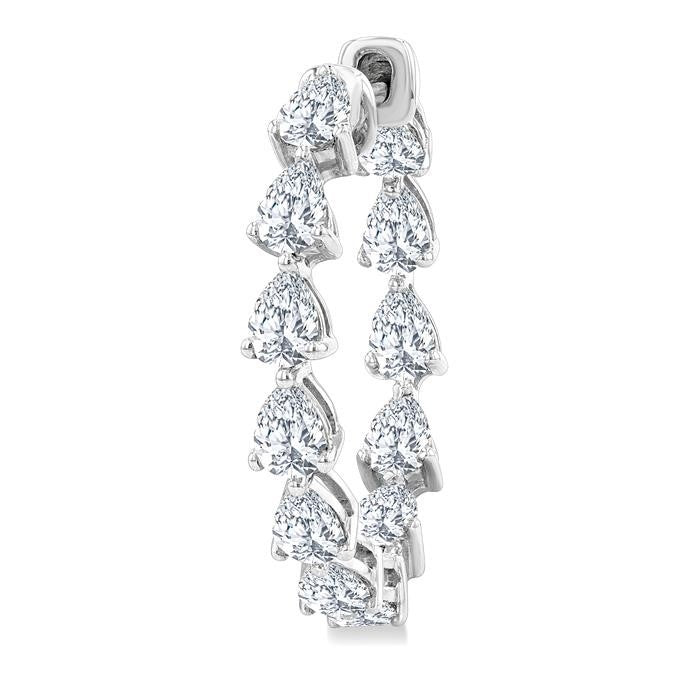 Inside-Out Pear Shape Diamond Hoop Earrings