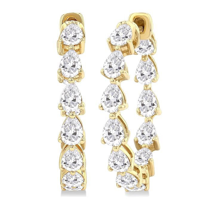 Inside-Out Pear Shape Diamond Hoop Earrings