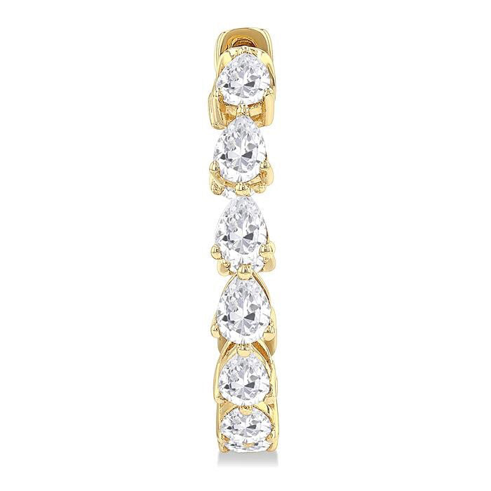 Inside-Out Pear Shape Diamond Hoop Earrings