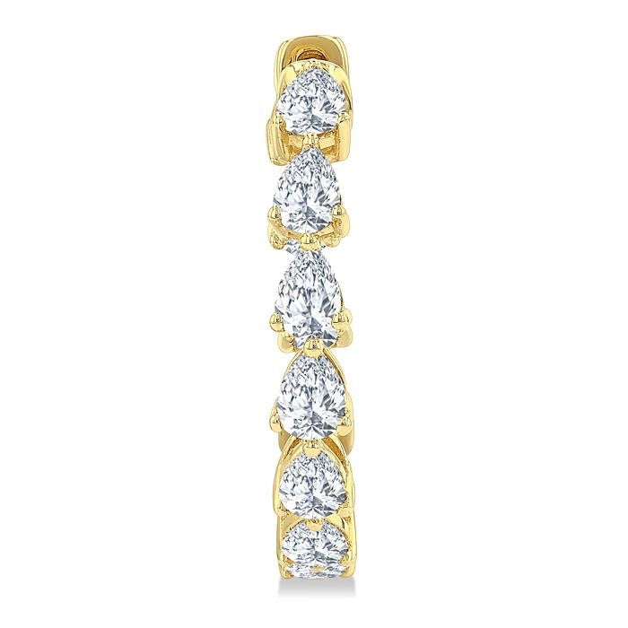 2 5/8 Ctw Inside-Out Pear Cut Diamond Fashion Hoop Earrings in 14K Yellow Gold