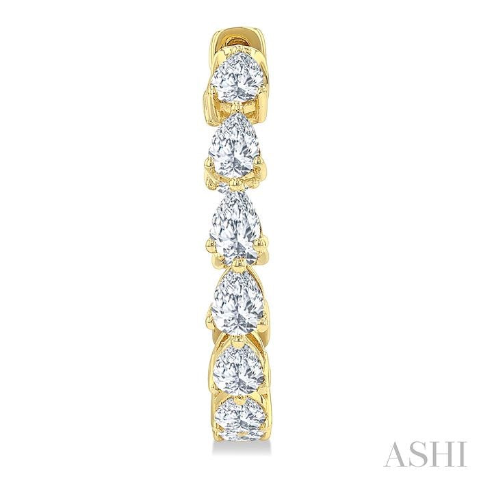 2 5/8 Ctw Inside-Out Pear Cut Diamond Fashion Hoop Earrings in 14K Yellow Gold