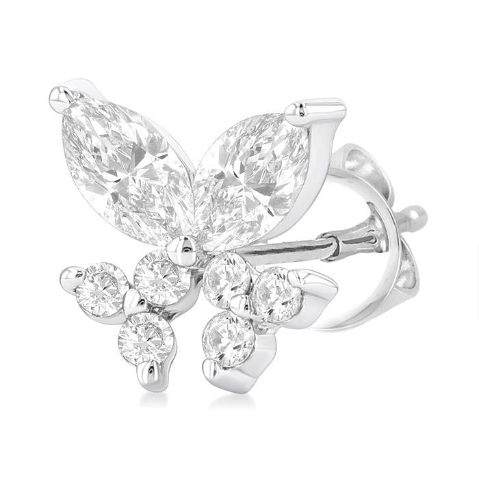 Twin Fish Diamond Stud Earrings