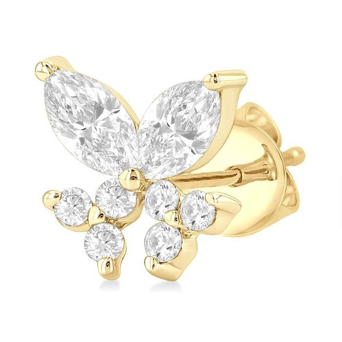 Twin Fish Diamond Stud Earrings