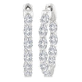 Oval Shape Inside-Out Diamond Fashion Hoop Earrings