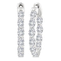 2 Ctw Inside-Out Oval Cut Diamond Hoop Earrings in 14K White Gold