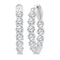 2 Ctw Inside & Out Round Cut Diamond Fashion Hoop Earrings in 14K White Gold