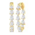 2 Ctw Inside & Out Pear Cut Diamond Fashion Hoop Earrings in 14K Yellow Gold