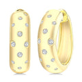 1/4 Ctw Mosaic Flush Set Round Cut Diamond Fashion Hoop Earrings in 10K Yellow Gold