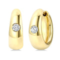 1/4 Ctw Round Cut Diamond Aeris Gold Fashion Hoop Earrings in 14K Yellow Gold