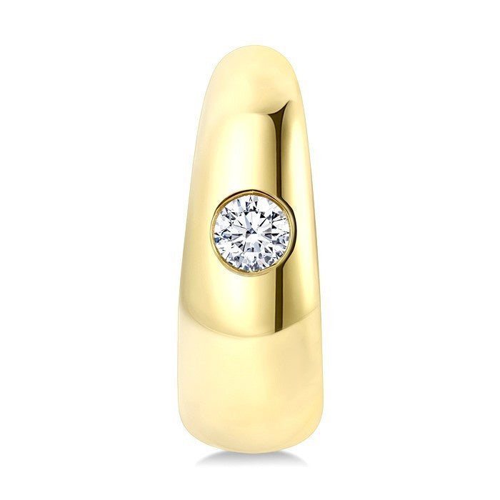 1/4 Ctw Round Cut Diamond Aeris Gold Fashion Hoop Earrings in 14K Yellow Gold