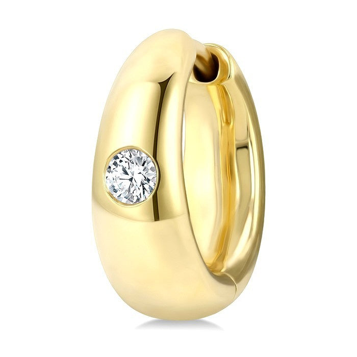 1/4 Ctw Round Cut Diamond Aeris Gold Fashion Hoop Earrings in 14K Yellow Gold