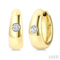 1/4 Ctw Round Cut Diamond Aeris Gold Fashion Hoop Earrings in 14K Yellow Gold