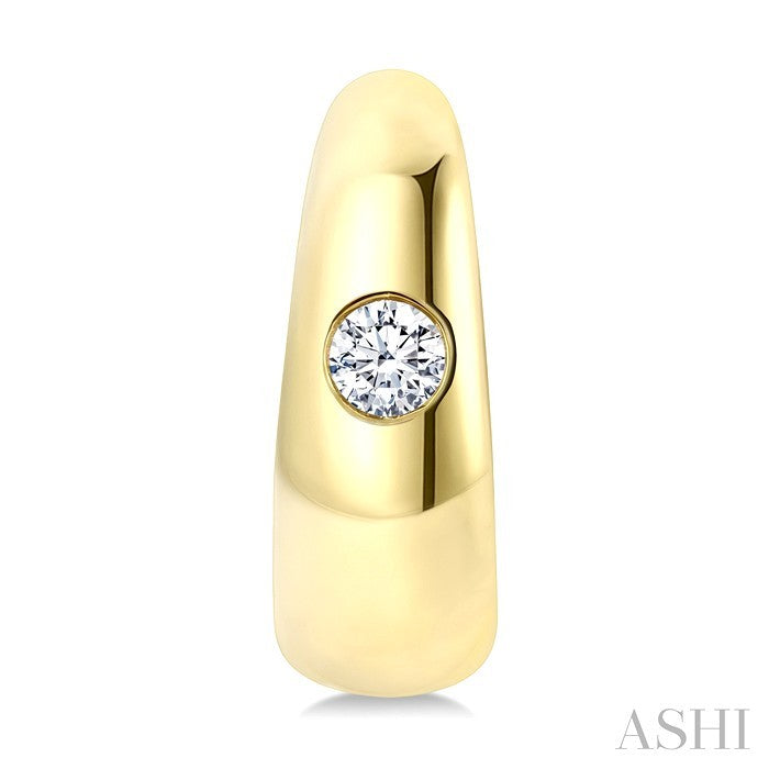 1/4 Ctw Round Cut Diamond Aeris Gold Fashion Hoop Earrings in 14K Yellow Gold