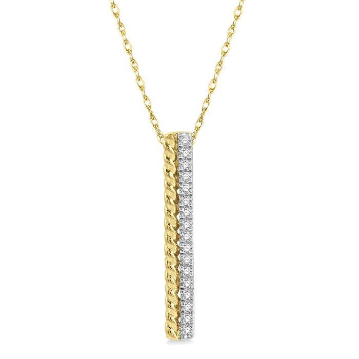 Aquila Mistral Vertical Bar Diamond Pendant